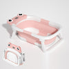 Baby Bathtub , Foldable Baby Bath Tub With Soft Floating Cushion & Thermometer , Collapsible Portable Travel Baby Bath Tub