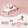 Baby Bathtub , Foldable Baby Bath Tub With Soft Floating Cushion & Thermometer , Collapsible Portable Travel Baby Bath Tub